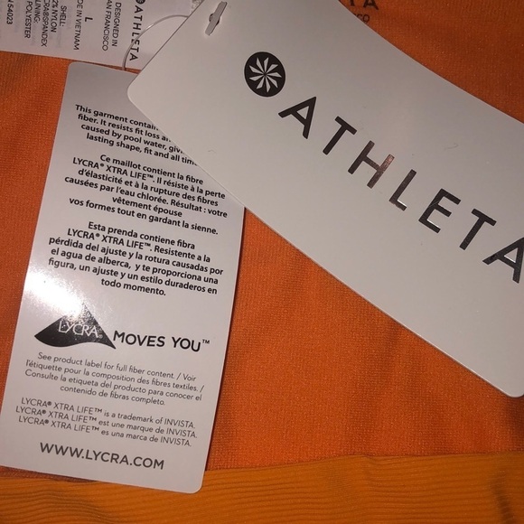 Athleta Bikini Bottom NWT Orange Ribbed Size Large - Picture 7 of 8